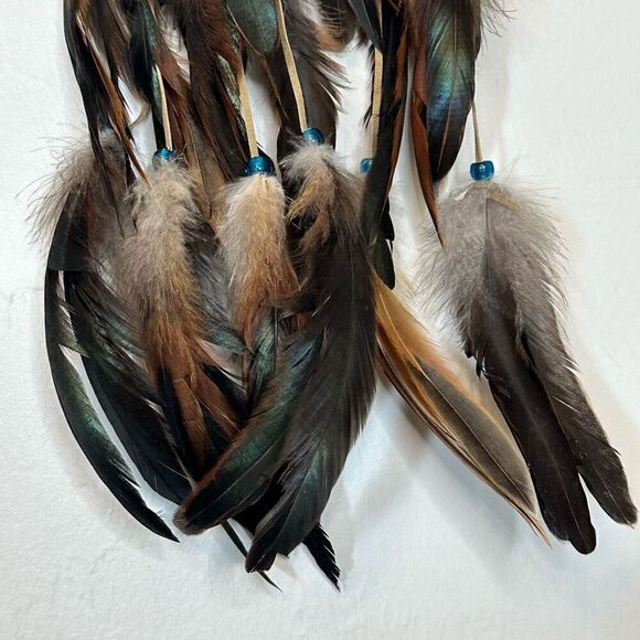 Authentic Handmade American Indian Dreamcatcher with Hand Carved Obsidian Arrow - Picture 5 of 6